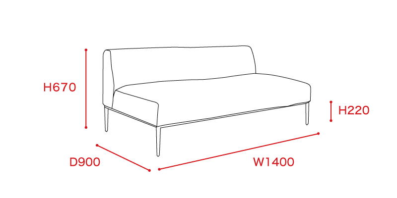 2PアームレスソファS